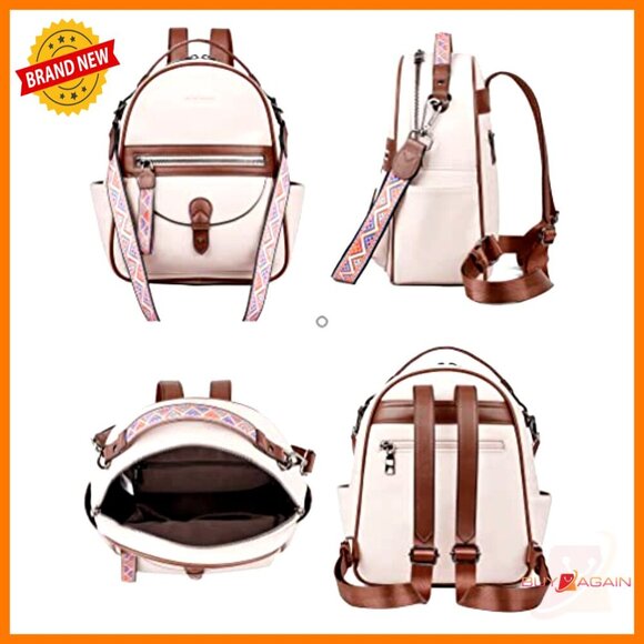 Leather Mini Backpack Purse, Waterproof Shoulder Bag with Multiple Pockets main image 6